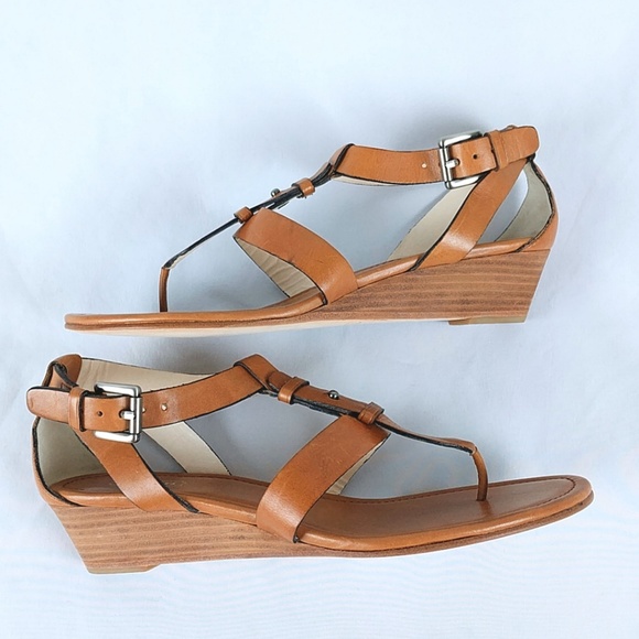 Coach Low Wedge Heel Vivian Thong Sandals Sz 9B - Picture 1 of 7